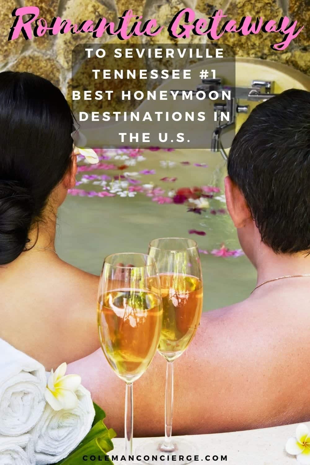 Couple in hot tub with champagne
