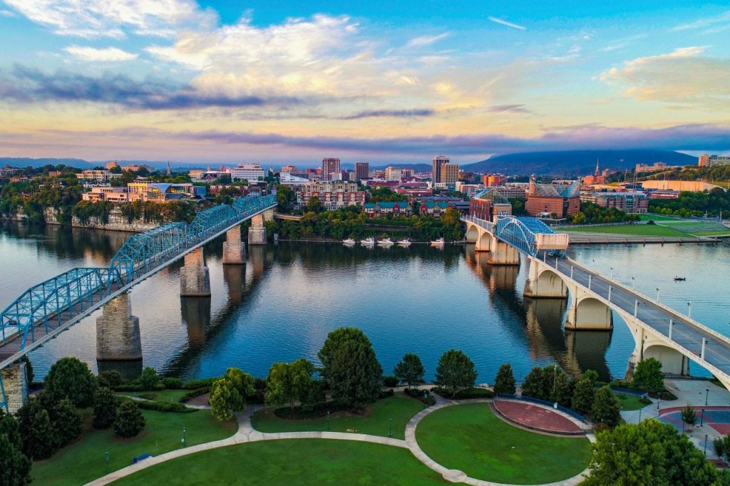Chattanooga from above via Canva
