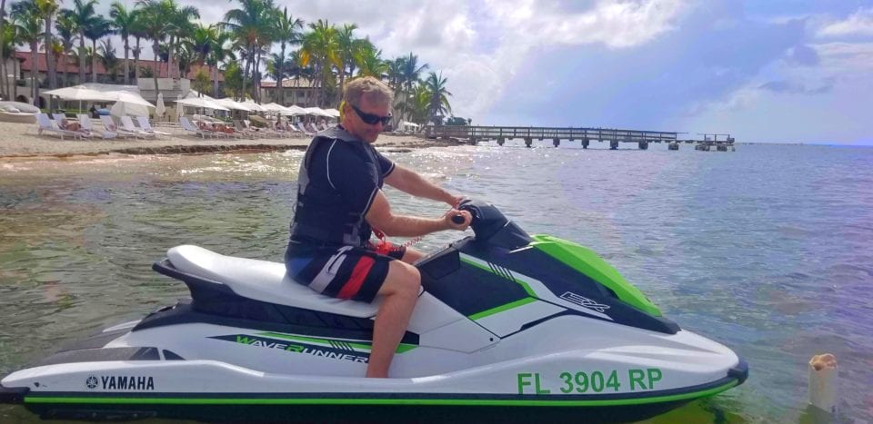 Ed flexing on a jet ski tour of Key West