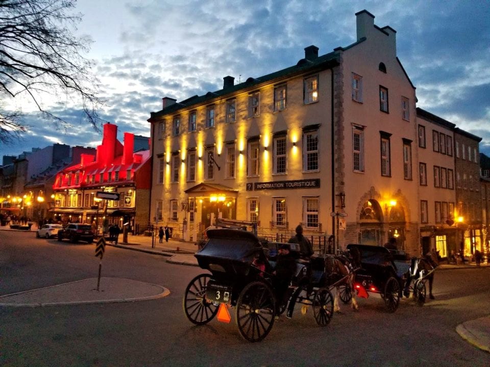 A horse drawn carriage in Quebec City