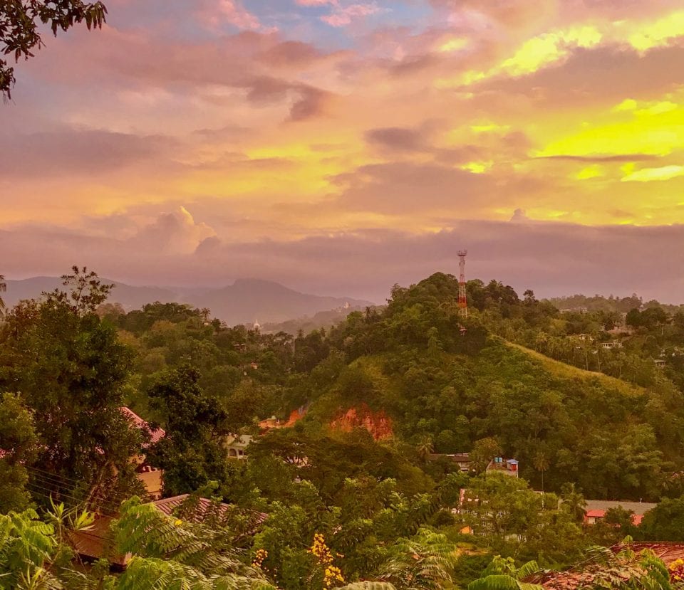 Kandy Valley at Sunset - Photo by Sandy @  Tray Tables Away