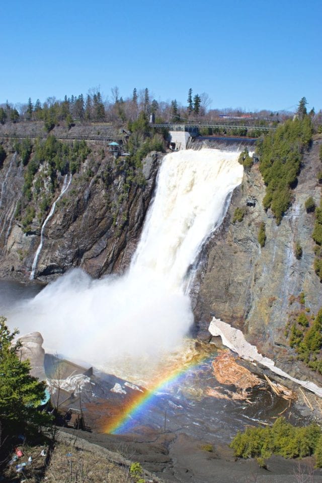 One of the best ways to experience a destination is on two wheels. Québec City is no exception. Not only are there miles of bike trails, you can visit its natural wonders like Montmorency Falls without having to pay for parking! Click pin to learn more about cycling Québec and where to rent the best bikes in Québec City. #QuebecCity #Biking #Cycling #Quebec #BikeTour