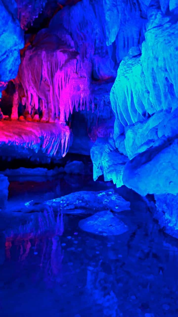 Lighted pools on the Ruby Falls tour