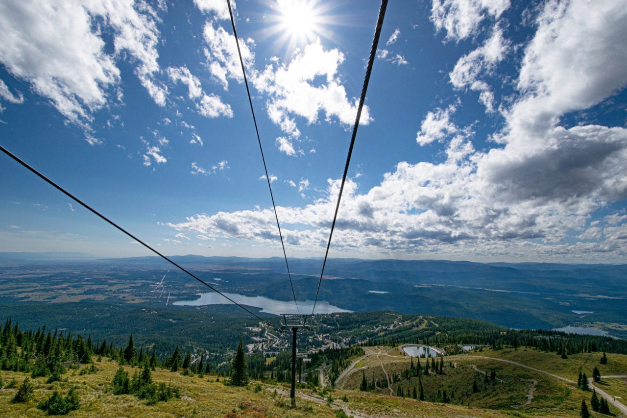 View from the chairlift at Whitefish Mountain Resort in the summer