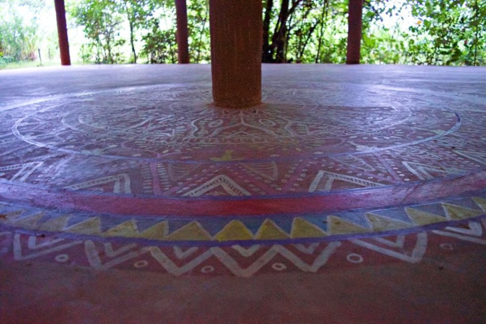The outdoor Yoga studio at the Mahagadera retreat