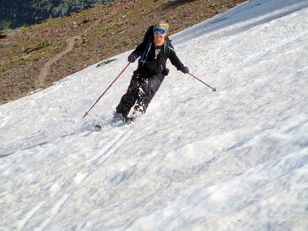 Jenn 1.0 skiing and feeling the turns