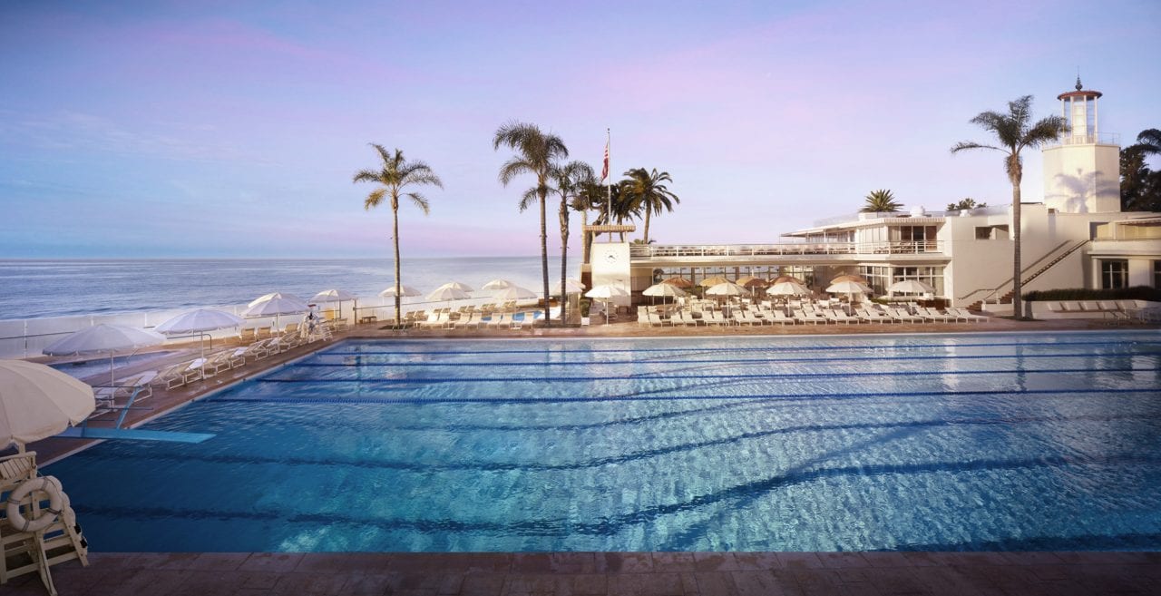Romantic pool and view at the 4-Seasons Santa Barbara