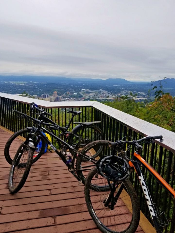 Bikes at the top of Mill Mountain