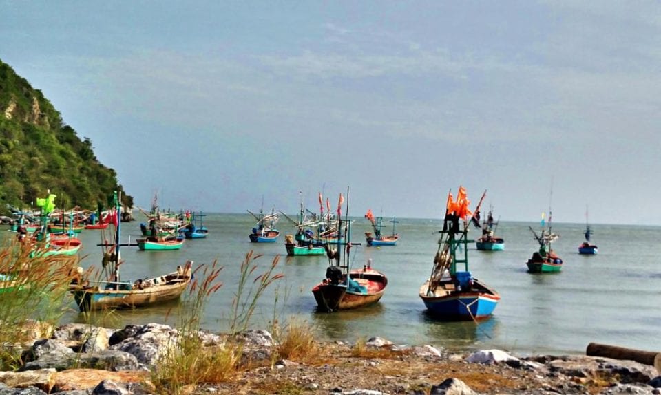 The fishing fleet was in at Roi Yot Bay because of bad weather and high seas.