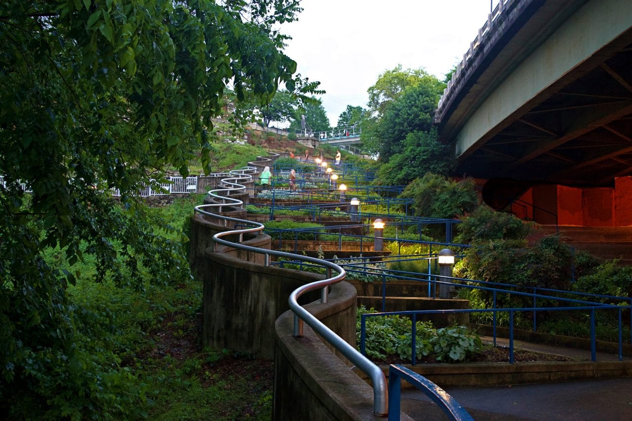 A scenic twisting path along the River Walk