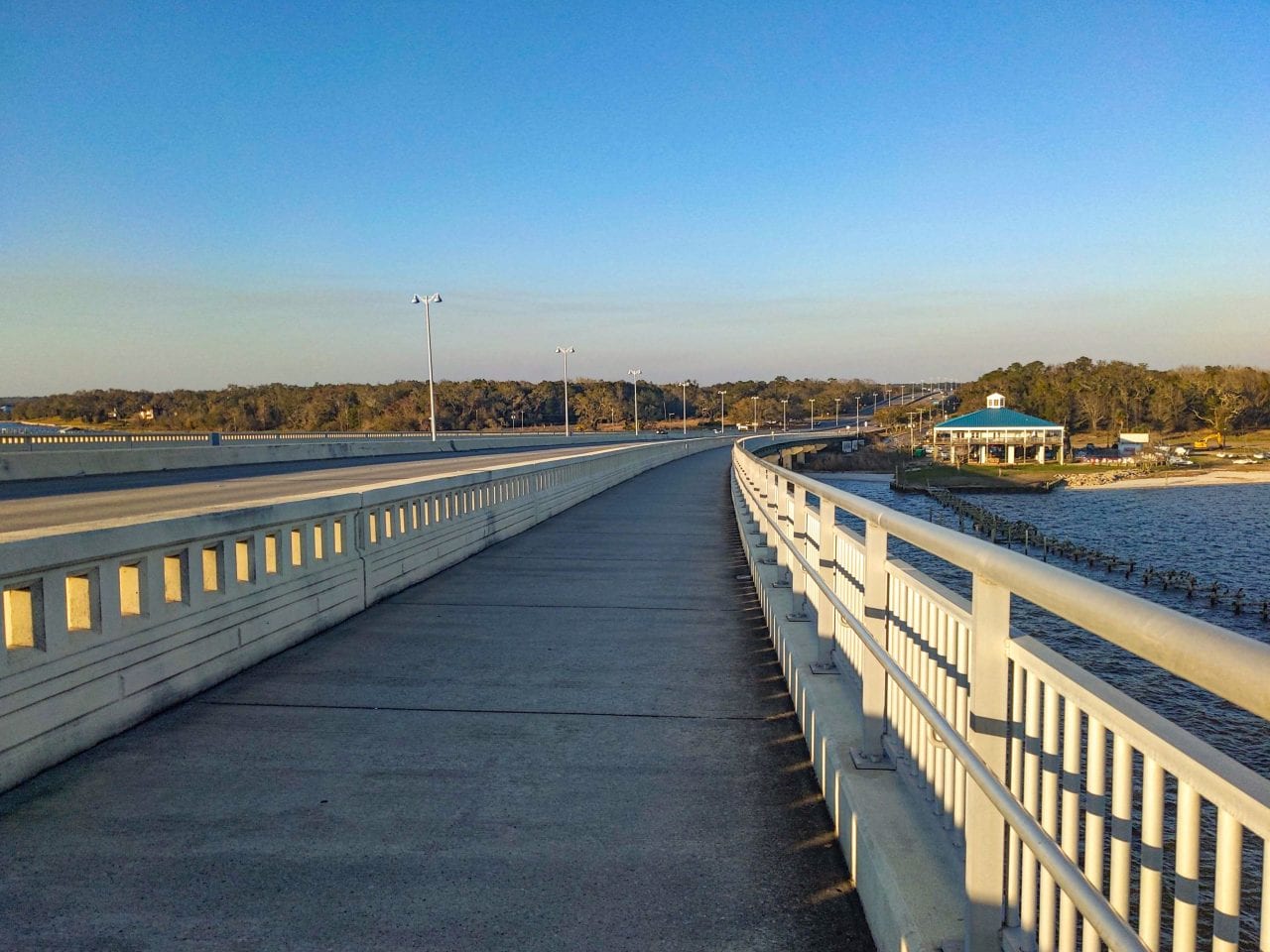 View from the bike lanes of the Biloxi Bay Bridge