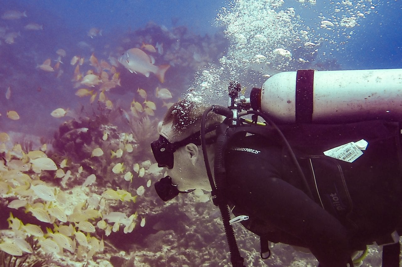 scuba diver in Cancun