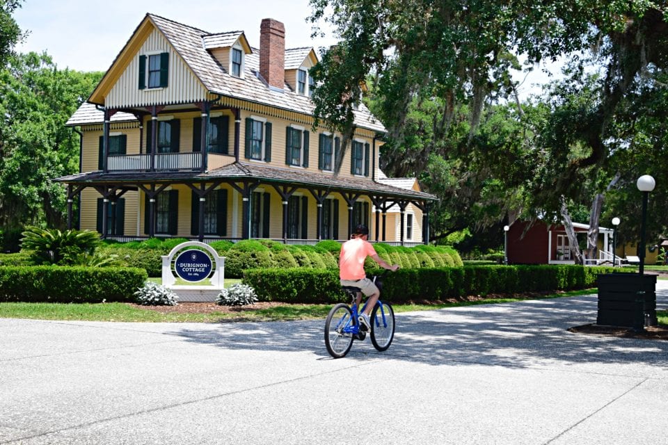 Biking through the Historic District on Jekyll Island