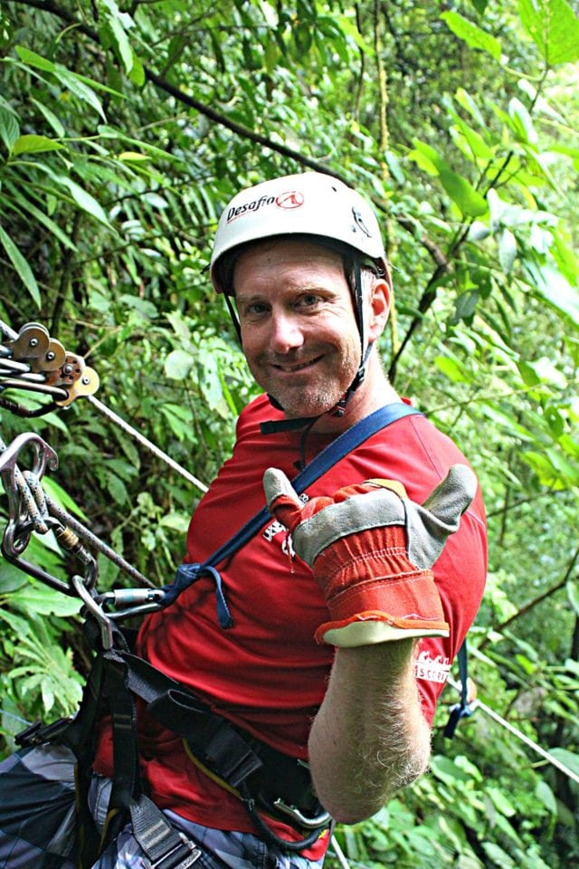 Ed on rope in Lost Canyon Costa Rica