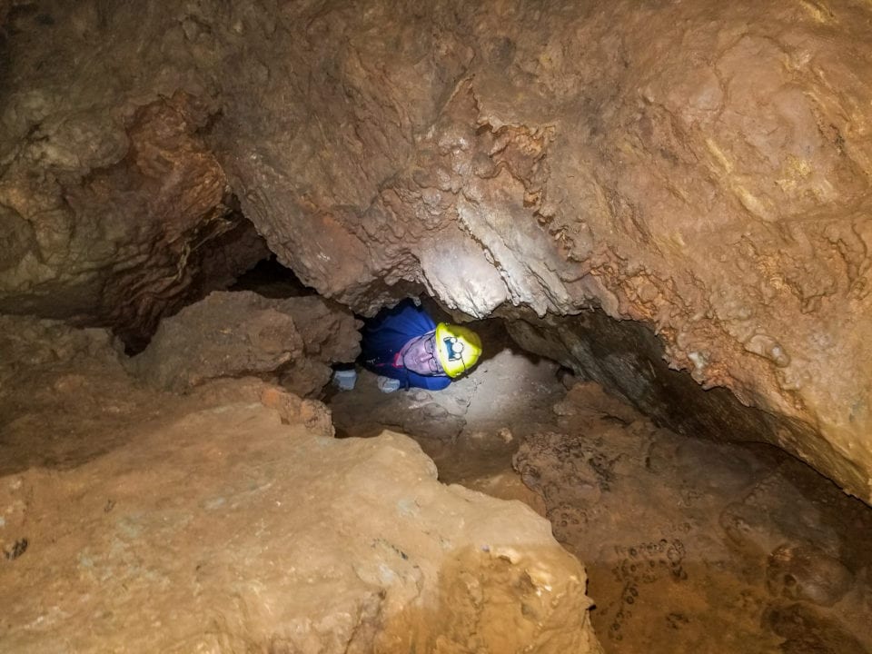 Fountain Cave- Ed making a tight squeeze
