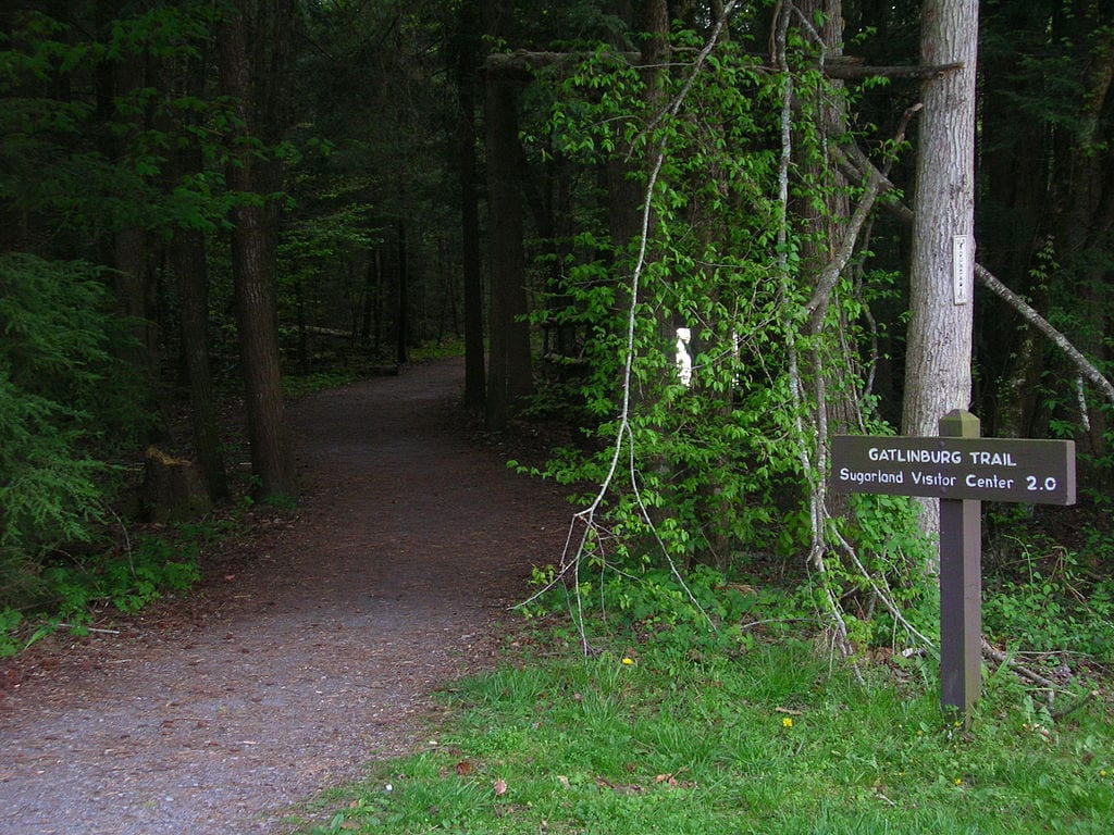 Gatlinburg_Trail_Trailhead by Scott Basford via Wikicommons 