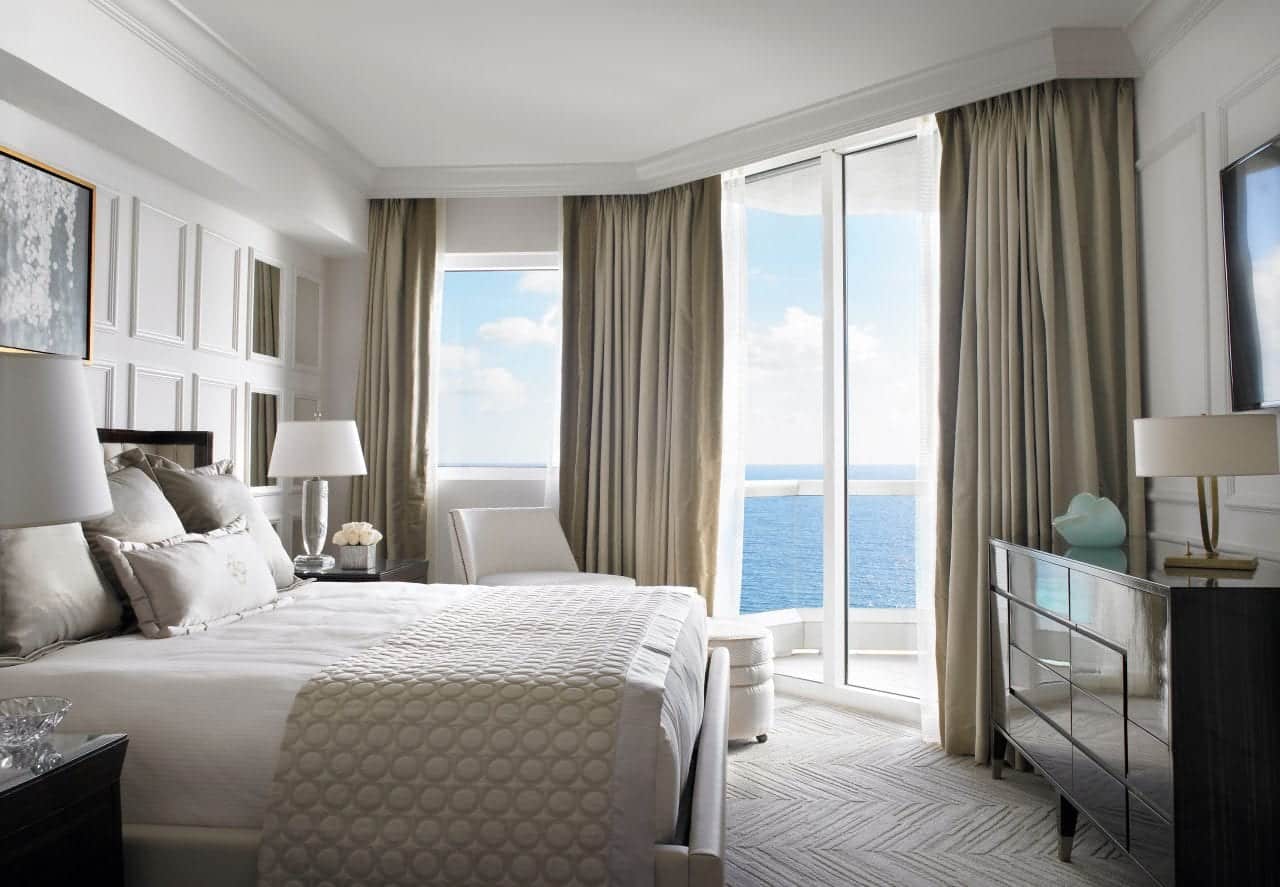 Guest room via Acqualina Resort