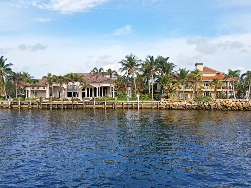 Heading out to ocean from Pompano Beach, dreaming of a million dollar home on the inner coastal waterway
