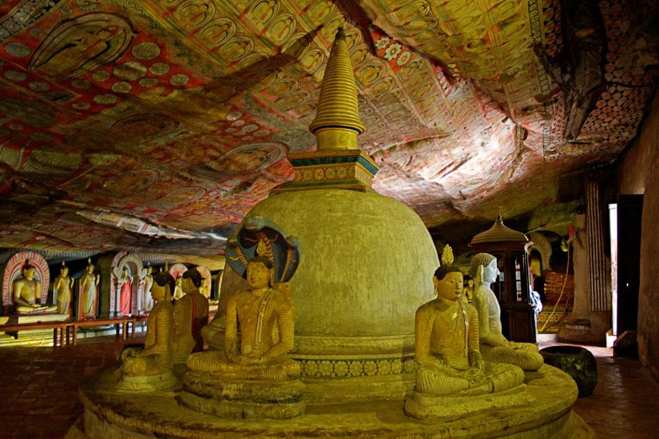 Inside Dambulla Cave Temples