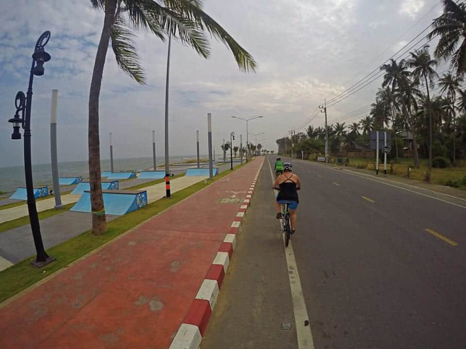 Heading in to Sam Roi Yot Beach there was a beautiful trail and an empty road