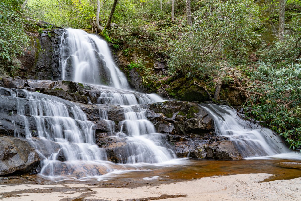 The cascades at Laurel Falls