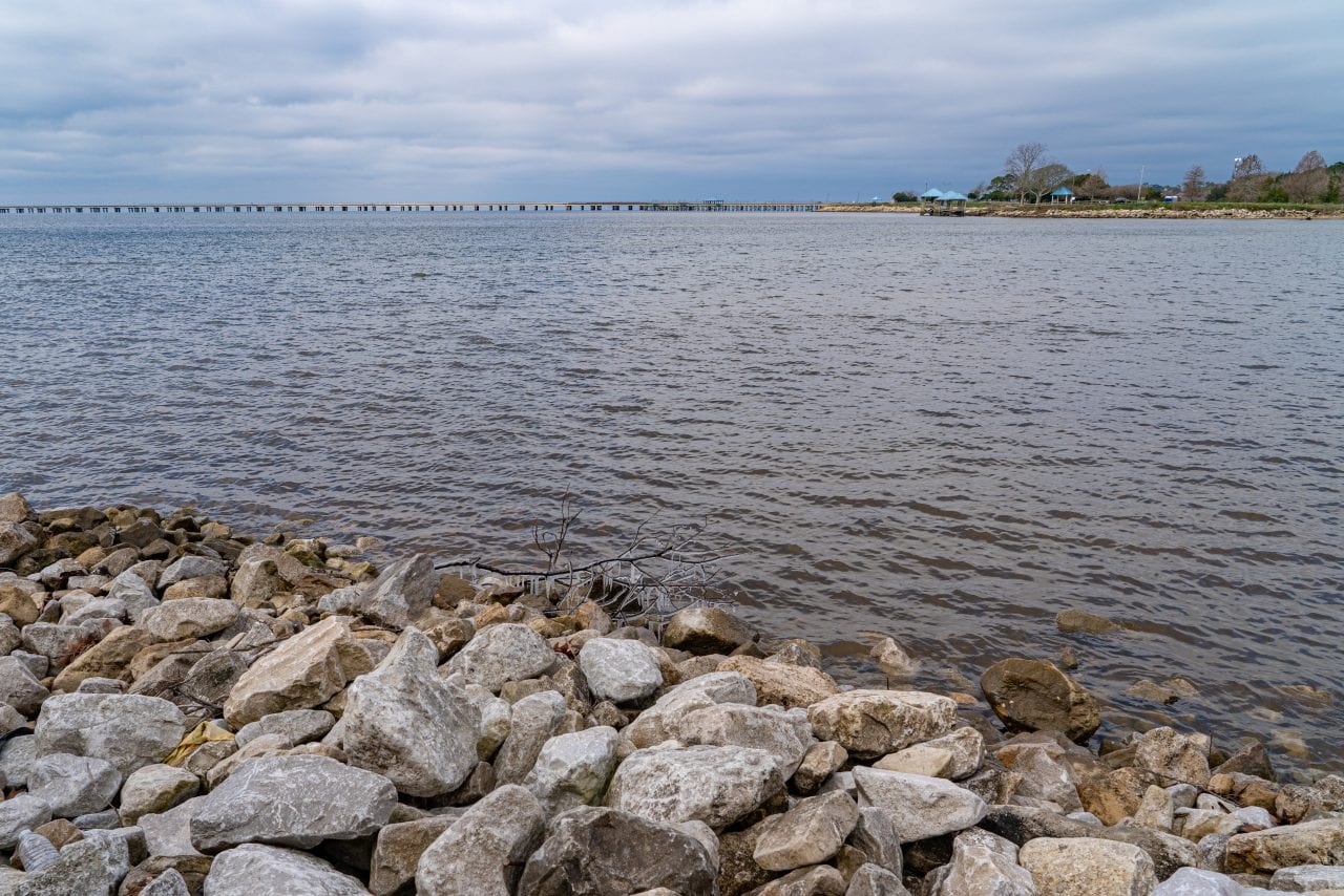 View of Lake Pontchartrain and the Causeway Bridge from the North Shore (22-miles away from Lake Side Trail, but it a similar view)