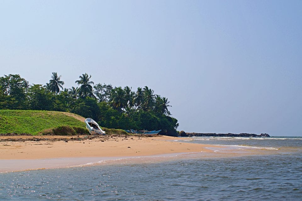 Ocean River Confluence in Hikkaduwa Sri Lanka