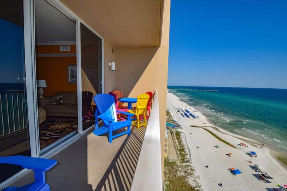 Our ocean view patio at Tidewater -Panama City Beach Florida