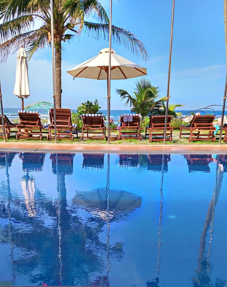 A truly beautiful infinity pool at Coral Sands in Hikkaduwa Sri Lanka.