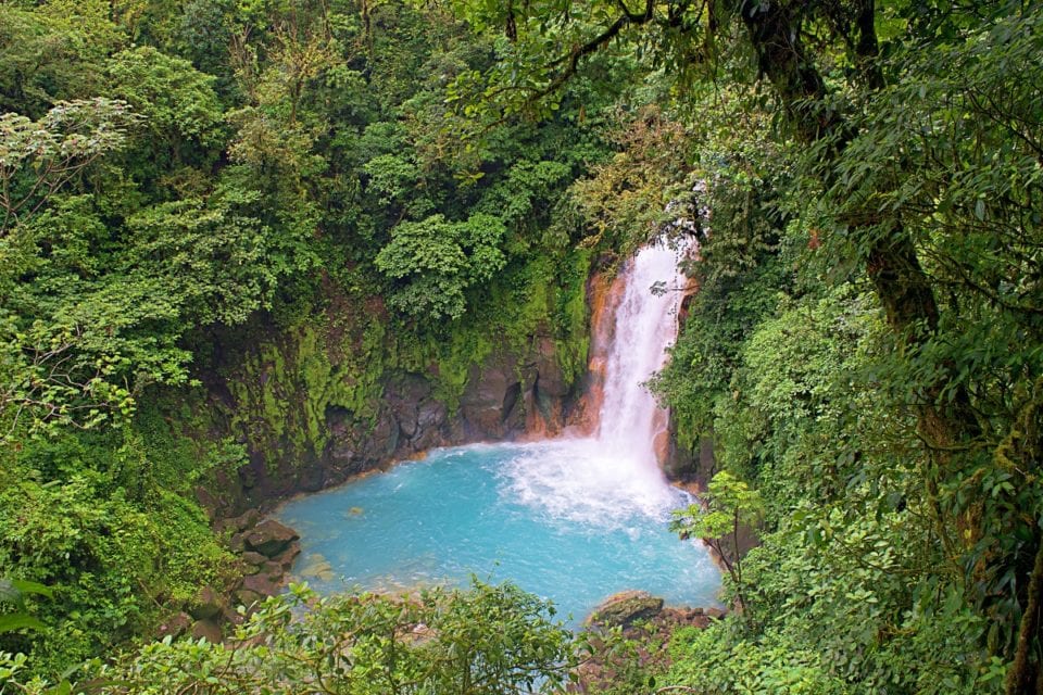 Rio Celeste Waterfall from Above