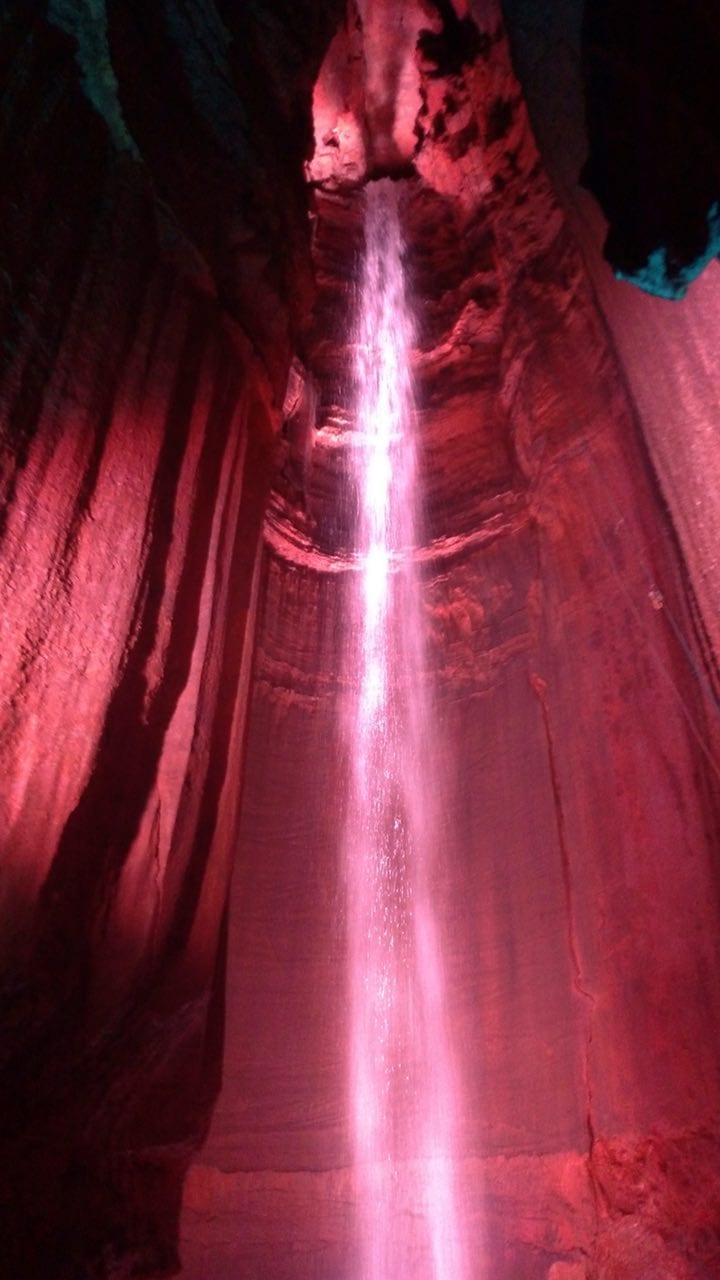 145' waterfall deep inside of Ruby Falls