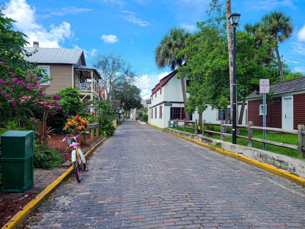 A brick street in historic St Augustine