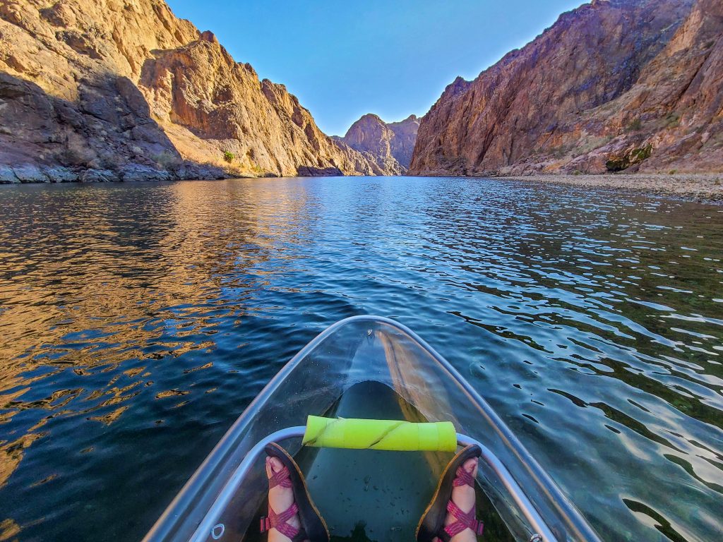 Black Canyon of the Colorado River- Jenn in a glass kayak