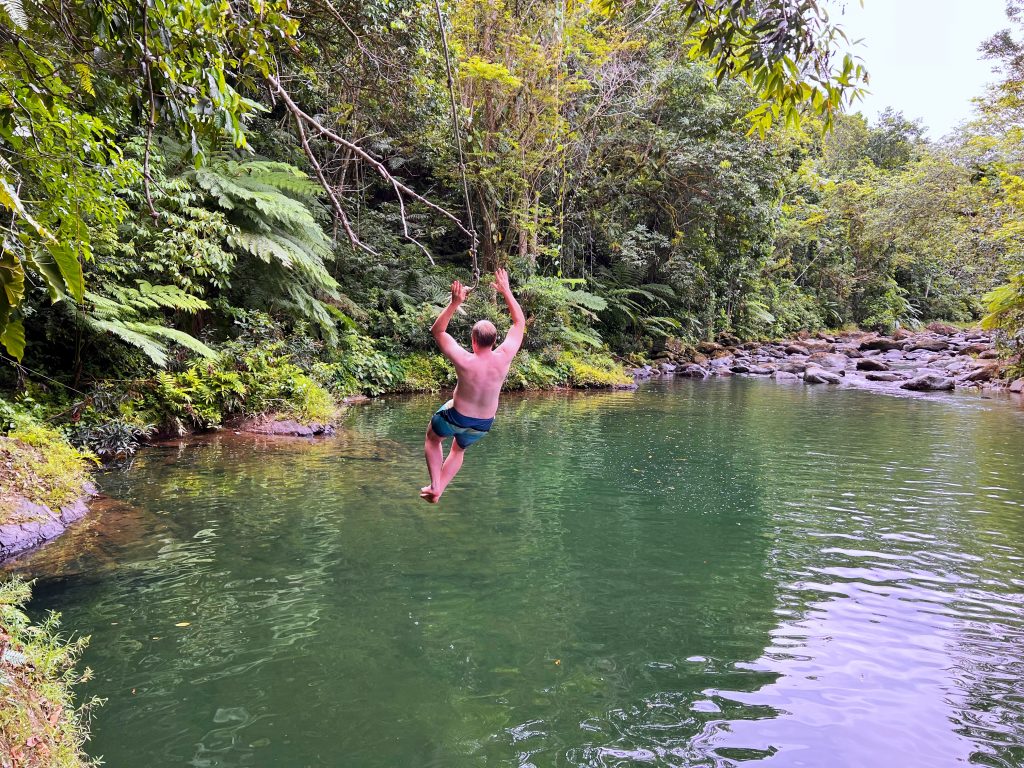 Rope Swing into river