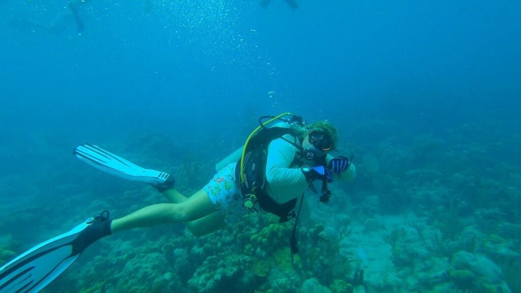 Ruthie diving in Fajardo Puerto Rico