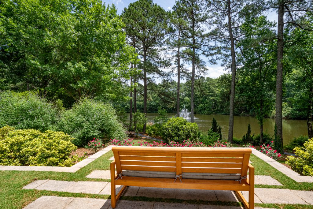 Umstead Hotel Raleigh North Carolina- garden bench