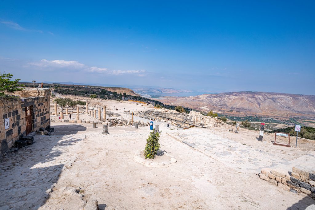 Decapolis City of Gadara Jordan- Start of the Jordan Trail and a view to the Sea of Galilee 