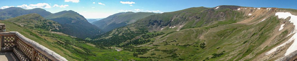 panoramic taken atop Continental Divide, from the Alpine Visitor Center there