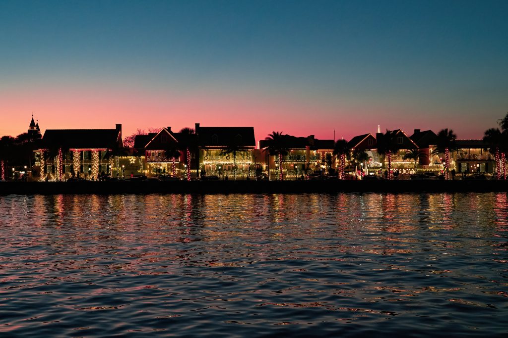 St augustine florida nights lights from the water