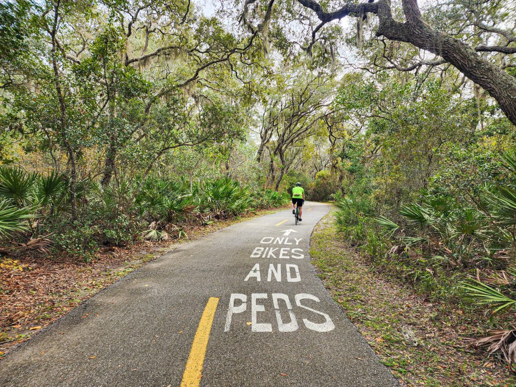 Biking on Timucuan Trail Amelia Island Florida