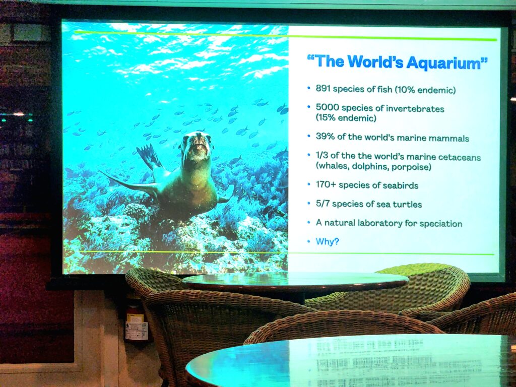 Evening presentation about sea lions on UnCruise