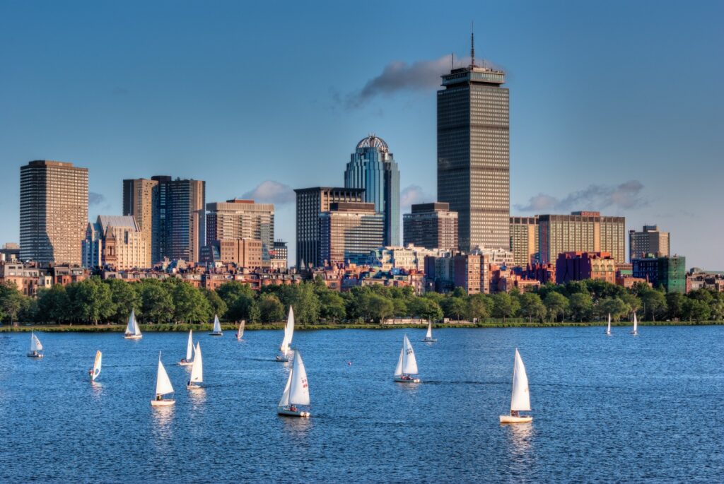 Boston Skyline and Sailboats