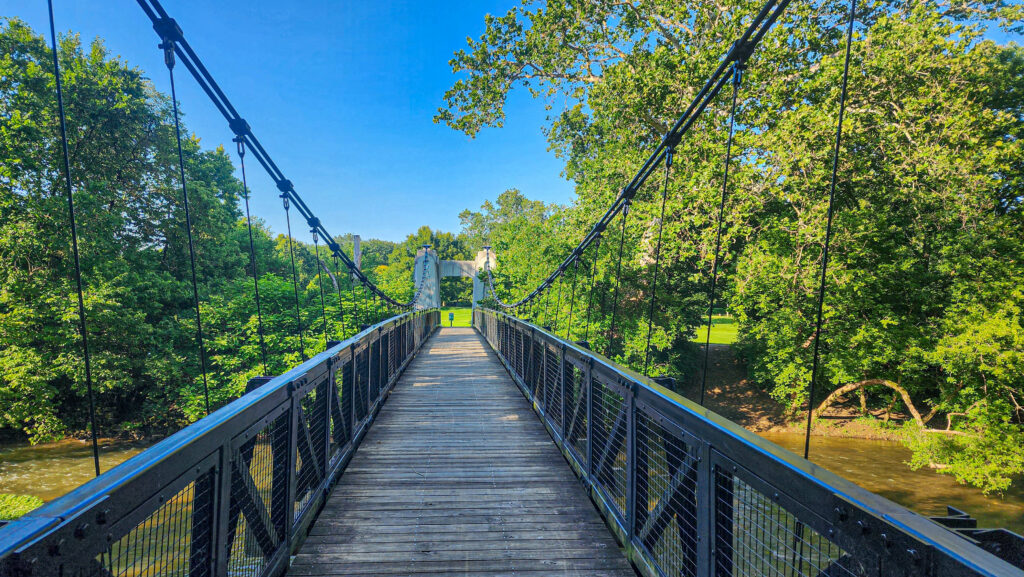 Alum Creek Trail Columbus Ohio- Wolfe Park Suspension Bridge
