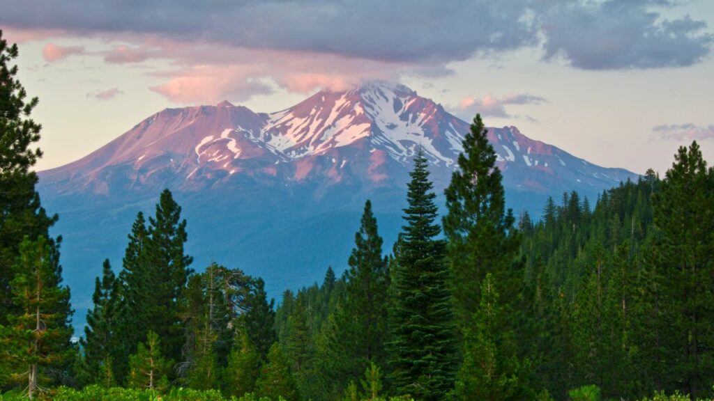 Mount Shasta at sunset