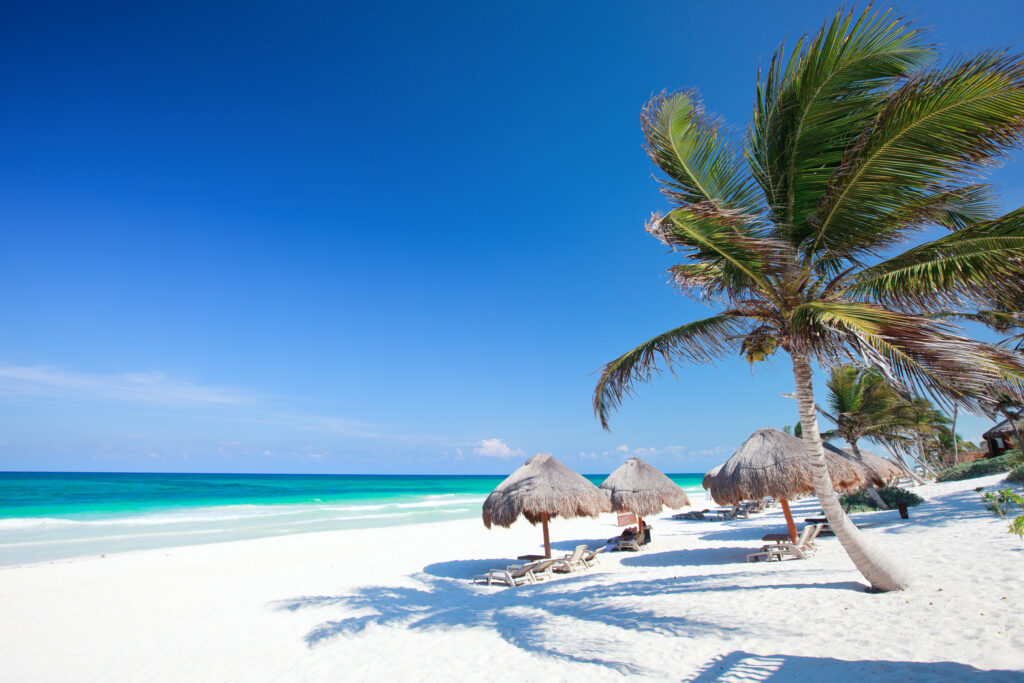Perfect Caribbean beach in Tulum Mexico