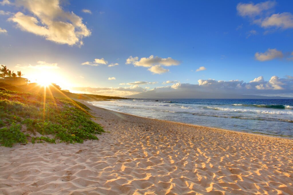 Maui. Hawaii. Amazing sunset on the beach.
