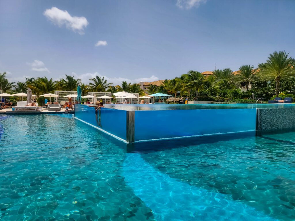 Double infinity pool at Sandals Royal Curacao Resort