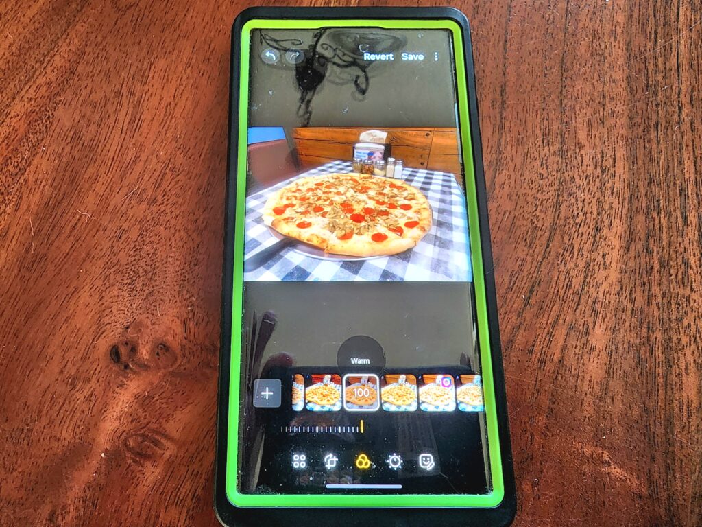 Pizza image Cell phone photo editing