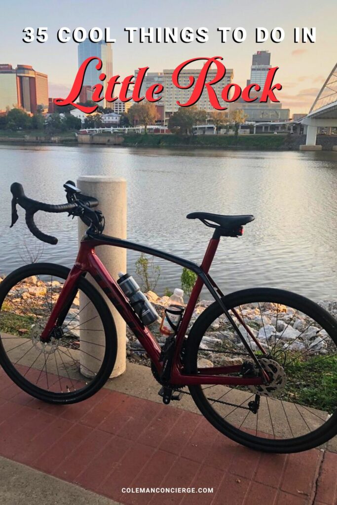 Bike parked riverfront in Little Rock Ar.