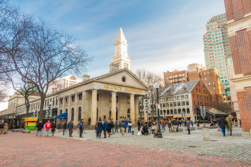 Faneuil Hall and Quincy market in Boston USA